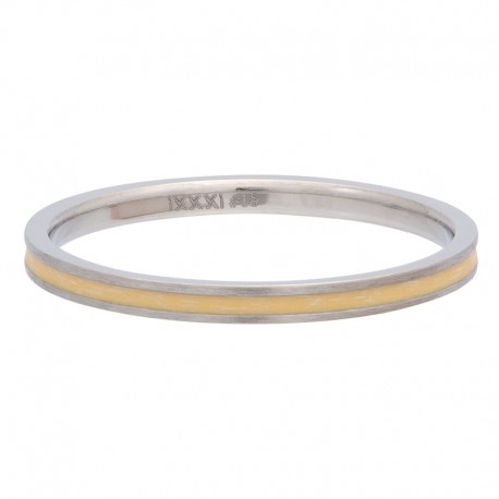 Ring żółta linia 2 mm srebrny