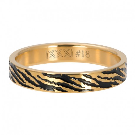 Ring zebra 4 mm złoty
