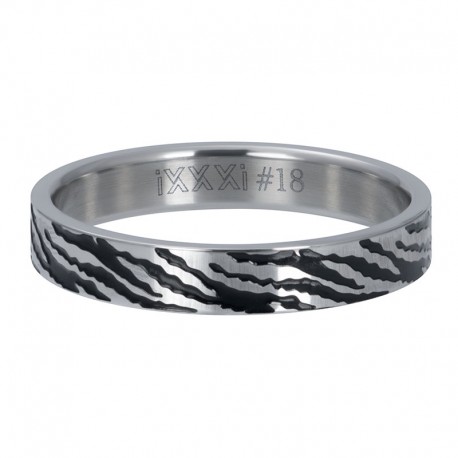 Ring zebra 4 mm srebrny