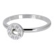 Ring płaskie kółko z kryształami 2 mm srebrny