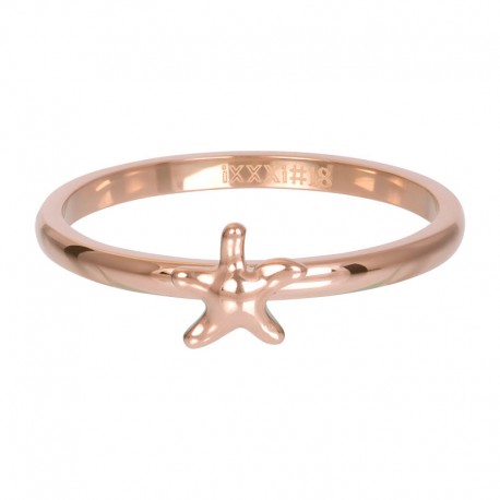 Ring symbol rozgwiazda 2 mm różowe złoto