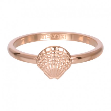 Ring symbol muszelka 2 mm różowe złoto