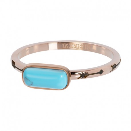 Ring Inspired Turquoise 2 mm różowe złoto