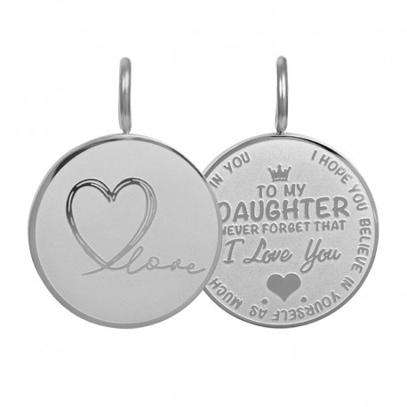 Zawieszka średnia Love Daughter mała srebrna