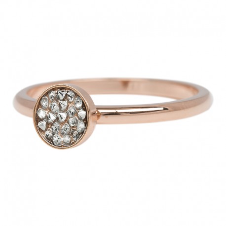 Ring kielich z kamieniami 2 mm różowe złoto