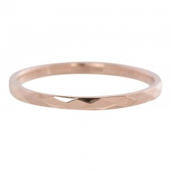 Ring młotkowany 2 mm różowe złoto